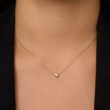 14 Karat Gold Puffy Heart Pendant Necklace - 2