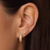 585er Gold Croissant Dome Hoops - 2