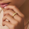 14 Karaat Goud Geribbelde Dome Ring - 3