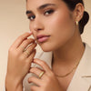 14 Karat Gold Beaded Cubic Zirconia Ring - 9