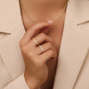 14 Karaat Goud Baguette Cut Zirkonia Half Eternity Ring - 3