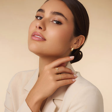 14 Karat Gold Dome Hoops - 7