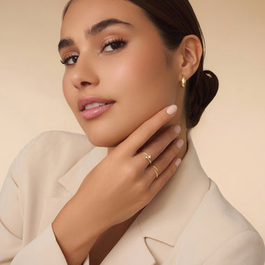 585er Gold Zirkonia Duo Ring - 7