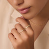 14 Karat Gold Cubic Zirconia Lotus Ring - 3