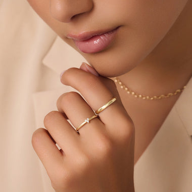 14 Karat Gold Cubic Zirconia Lotus Ring - 3
