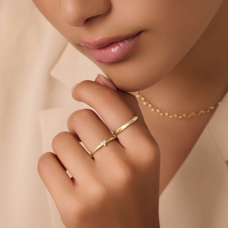 Cubic Zirconia Lotus Ring