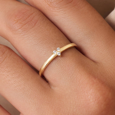 14 Karat Gold Cubic Zirconia Lotus Ring - 2