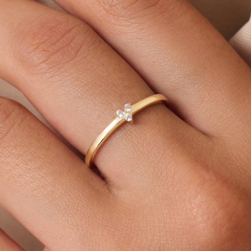 Cubic Zirconia Lotus Ring