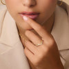 14 Karat Gold Cubic Zirconia Wishbone Ring Set - 3