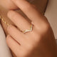 Cubic Zirconia Wishbone Ring Set