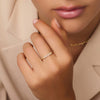 14 Karaat Goud Bezel Set Zirkonia Zigzag Ring - 3