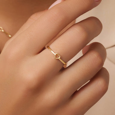 585er Gold Offenes Herz Ring - 2