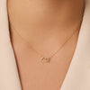 Or 14 Carats Collier Pendentif Infinity Epais Lié - 2