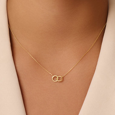 14 Karat Gold Bold Linked Infinity Pendant Necklace - 2