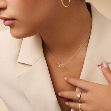 14 Karat Gold Bold Linked Infinity Pendant Necklace - 5