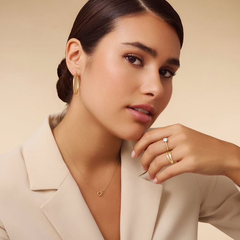 Four Prong Round Cut Cubic Zirconia Ring