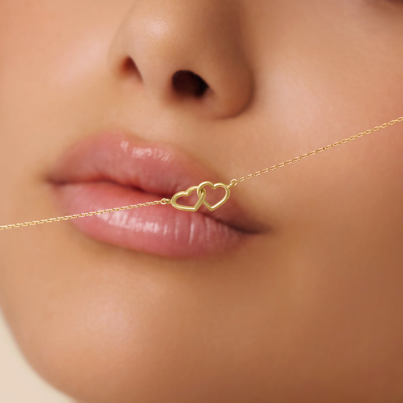 Linked Heart Pendant Necklace
