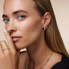 14 Karat Gold Bezel Set Cubic Zirconia Huggie Hoops (12mm) - 7
