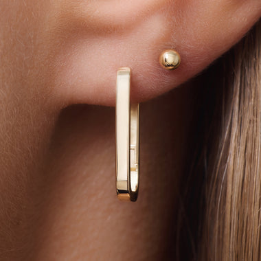 585er Gold Medium U Hoops (18mm) - 3