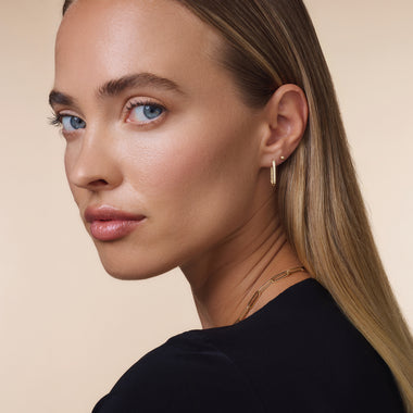 585er Gold Medium U Hoops (18mm) - 7