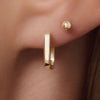 585er Gold Huggie U Hoops (12mm) - 3