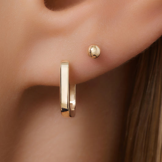 ALEXCRAFT Dicke Creolen Gold Ohrringe Klein Damen C Produktbild-Vorschau 6