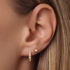 Or 14 Carats Créoles Martelées Huggie U (12 mm) - 2