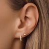 14 Karaat Goud Gehamerde Huggie U Hoops (12mm) - 2