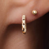 Or 14 Carats Créoles Martelées Huggie U (12 mm) - 3