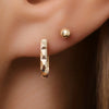 14 Karaat Goud Gehamerde Huggie U Hoops (12mm) - 3