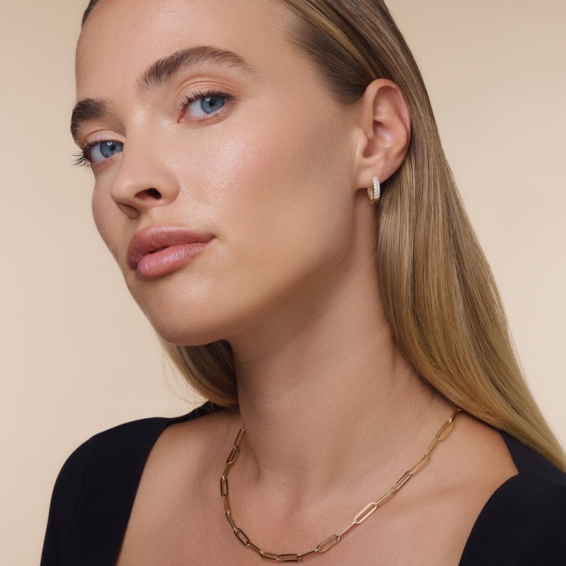 Créoles Etincelantes Zircon Pavé (15 mm)