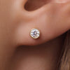 585er Gold Round Cut Zirkonia Ohrstecker - 3