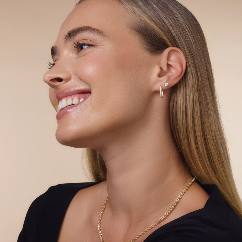 Créoles Petites U Zircon Pavé (15 mm)