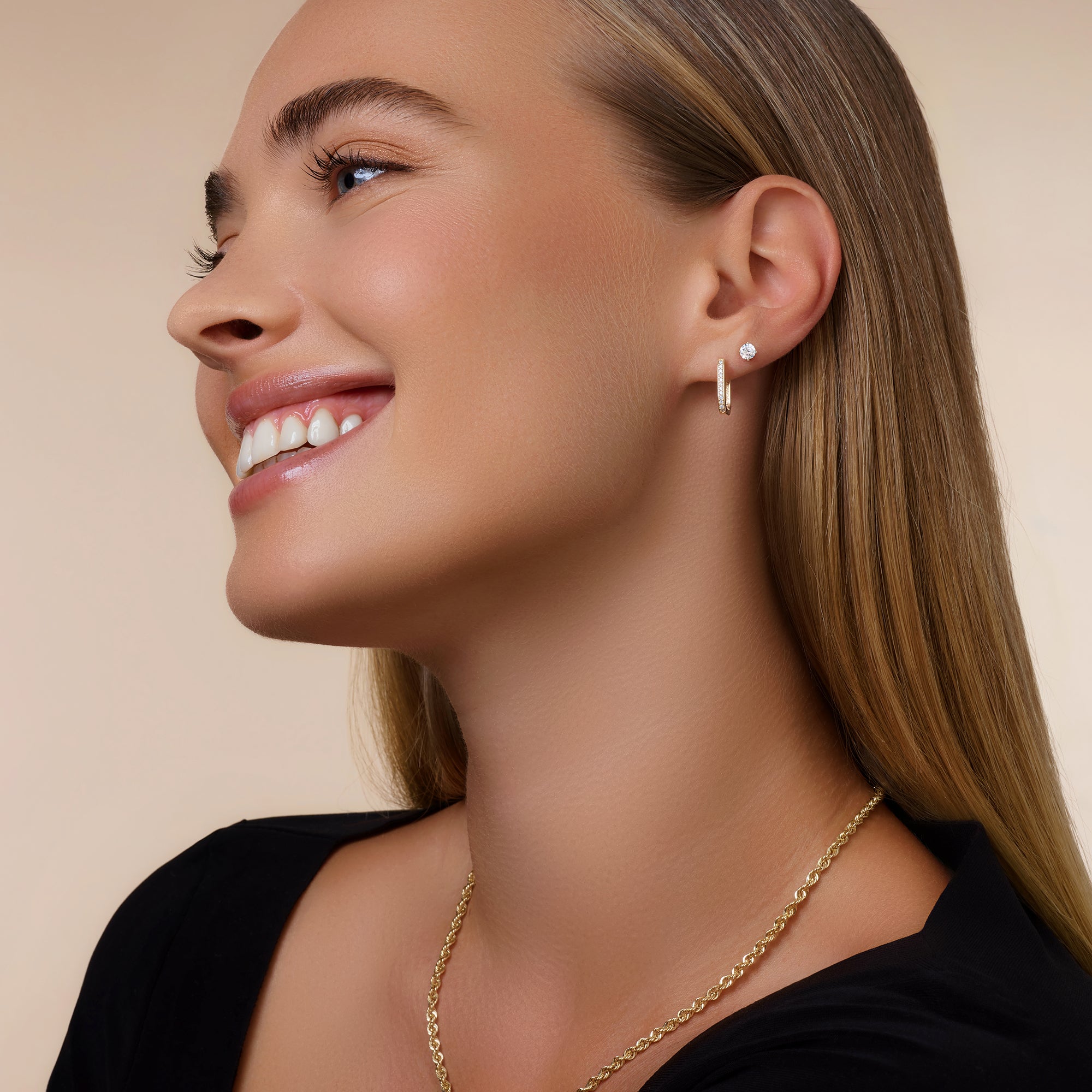 Set De 3 Paires De Boucles D’oreilles Femme – Clou Fleur 5mm, Créoles Lisses 14mm, Créoles Zircon Doré/argent - 6