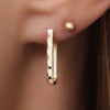585er Gold Gehämmerte Huggie U Hoops (18mm) - 3