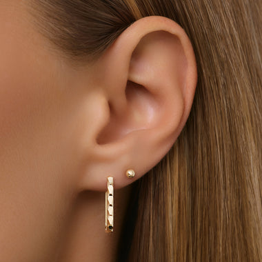 14 Karaat Goud Gehamerde Medium U Hoops (18mm) - 2