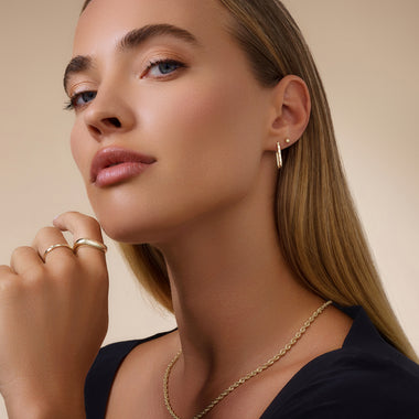 14 Karaat Goud Gehamerde Medium U Hoops (18mm) - 7