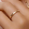 14 Karat Gold Hammered Stacker Ring - 2