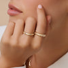 Or 14 Carats Bague Dôme Essential - 7