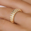 Or 14 Carats Bague Charlotte Epaisse - 2