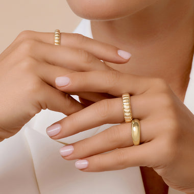 Bague Charlotte Epaisse Or 14 Carats pour Femme