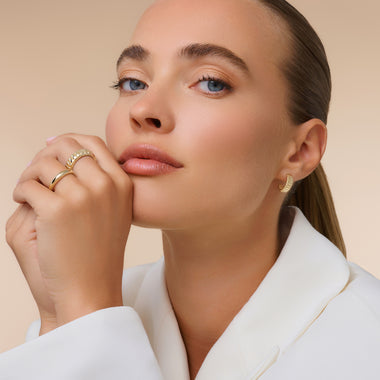 Or 14 Carats Bague Dôme Essential - 8