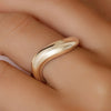 585er Gold Gewellter Dome Ring - 2