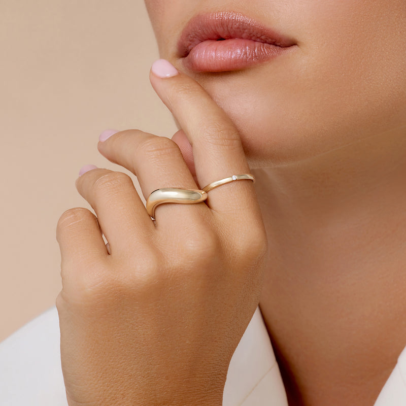 Gewellter Dome Ring