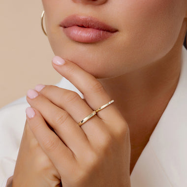 14 Karat Gold 3 mm Curve Band Ring - 3