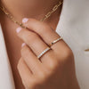 585er Gold Breite Zirkonia Halb Eternity Ring - 3