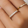 14 Karat Gold Bold Cubic Zirconia Half Eternity Ring - 2