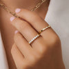 14 Karat Gold Bold Cubic Zirconia Half Eternity Ring - 3