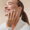 585er Gold Breite Zirkonia Halb Eternity Ring - 8