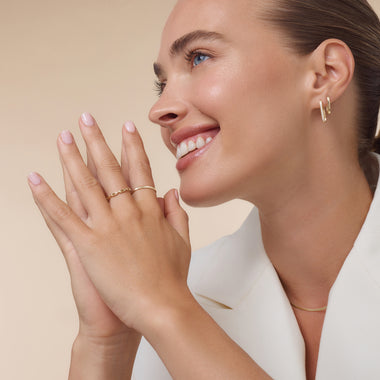 14 Karat Gold Paperclip Chain Ring - 7